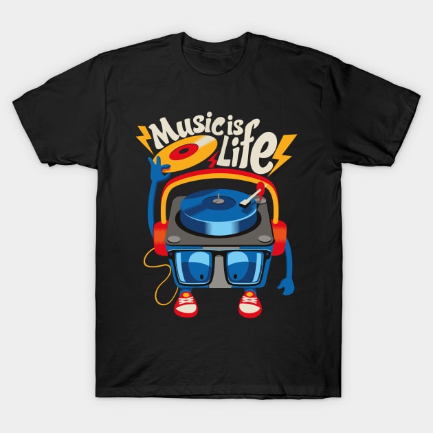 Music Is Life T-Shirt by Likkey